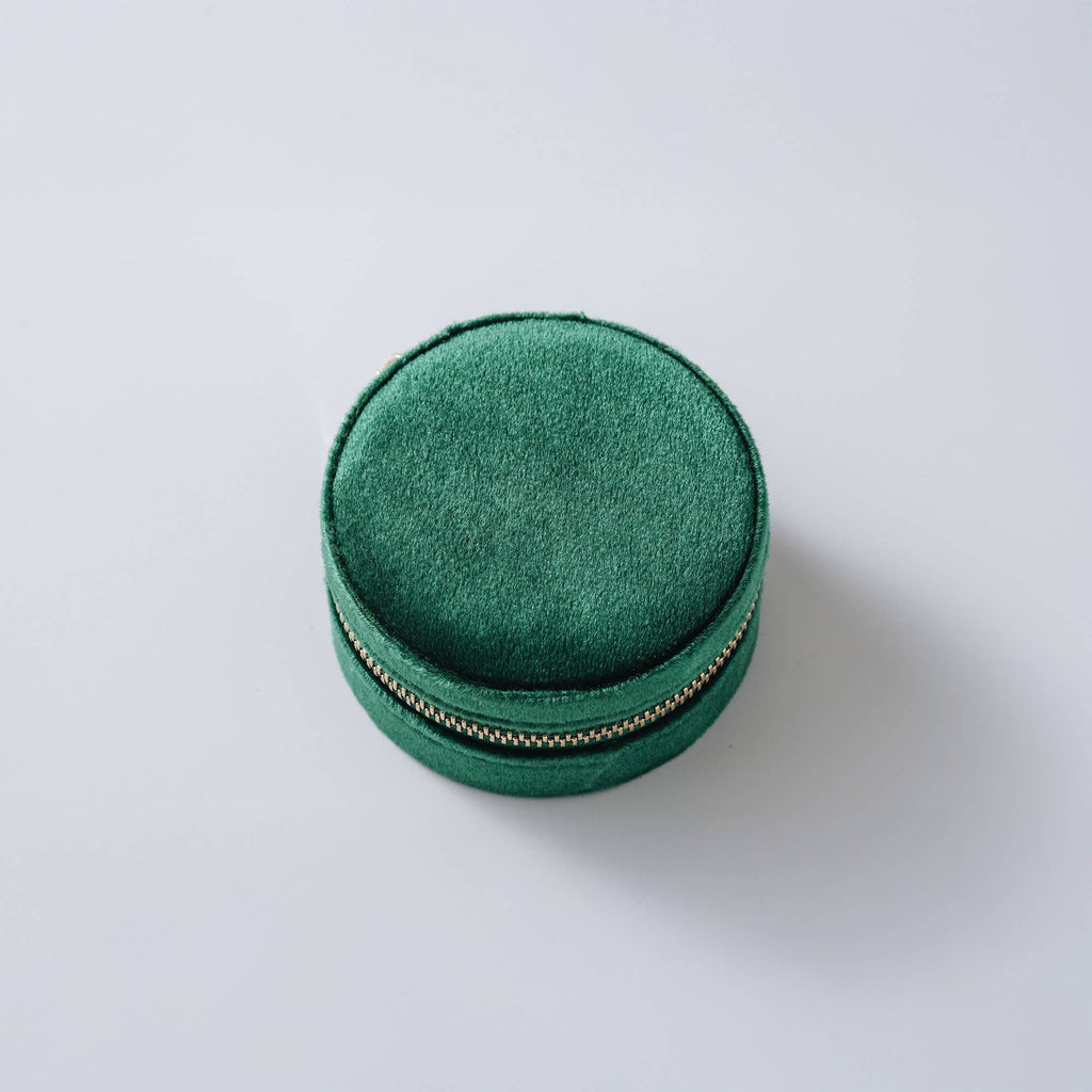 Round Velvet Jewelry Box Case