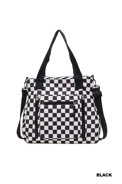 Checkmate carry all corduroy tote bag