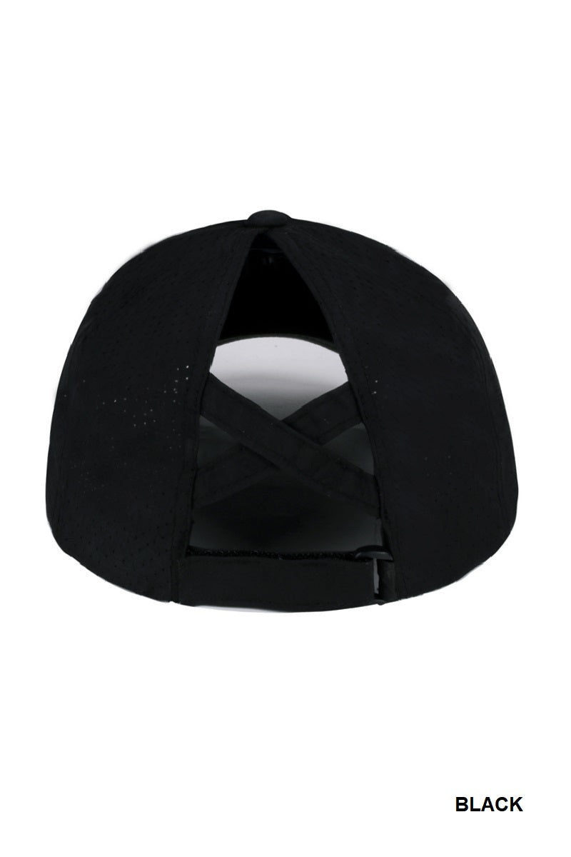Criss cross ponytail dry-fit cap