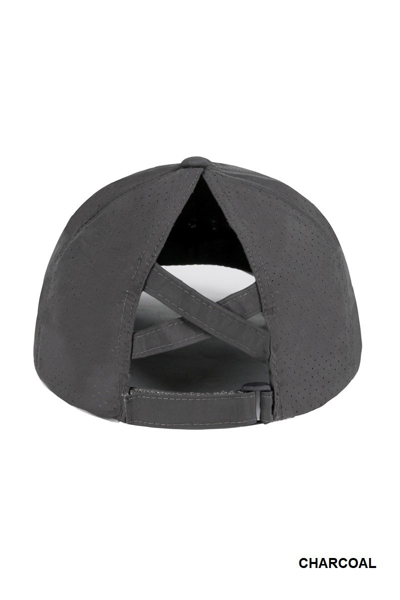 Criss cross ponytail dry-fit cap