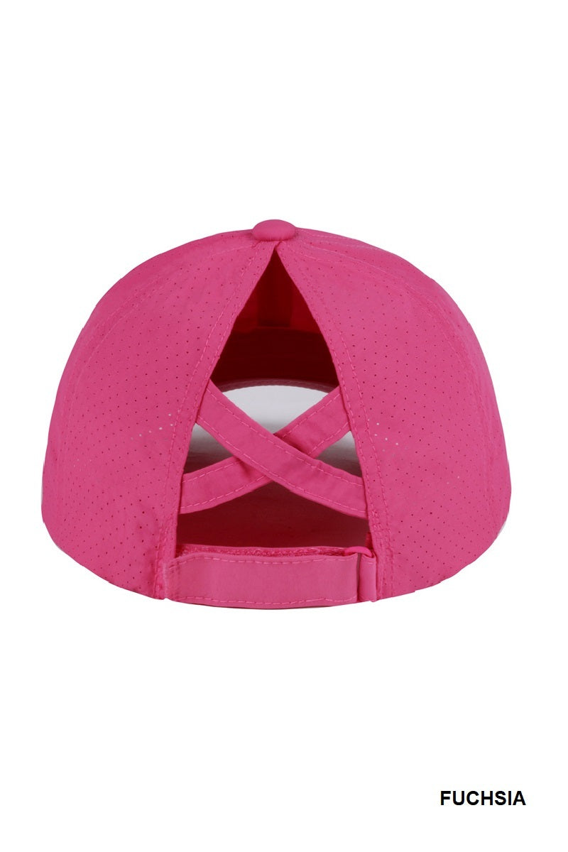 Criss cross ponytail dry-fit cap