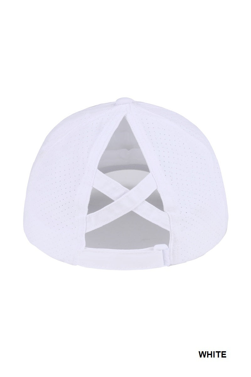 Criss cross ponytail dry-fit cap