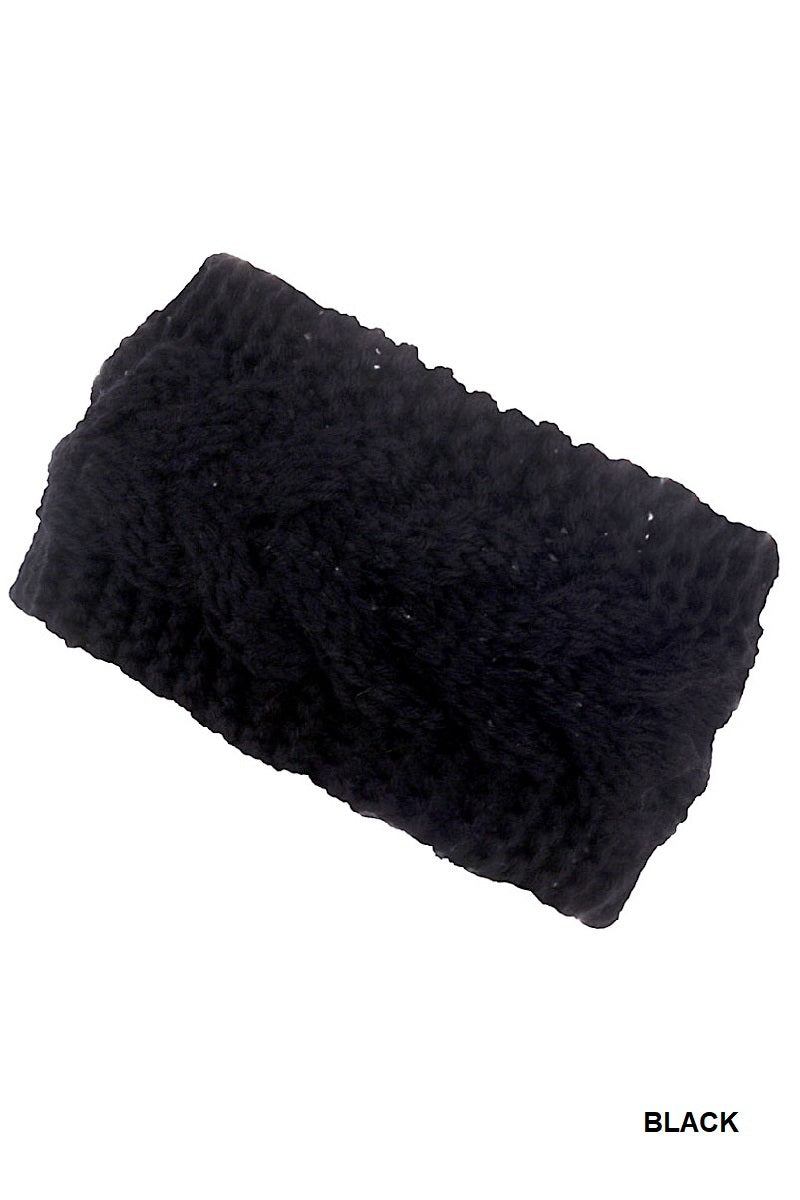 Crochet cable knitted headband warmer