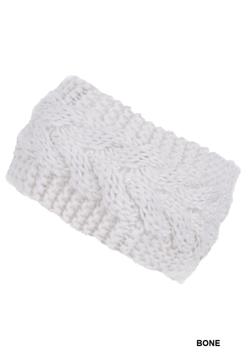 Crochet cable knitted headband warmer