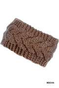 Crochet cable knitted headband warmer