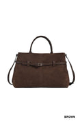 Faux Suede Hobo Tote Bag