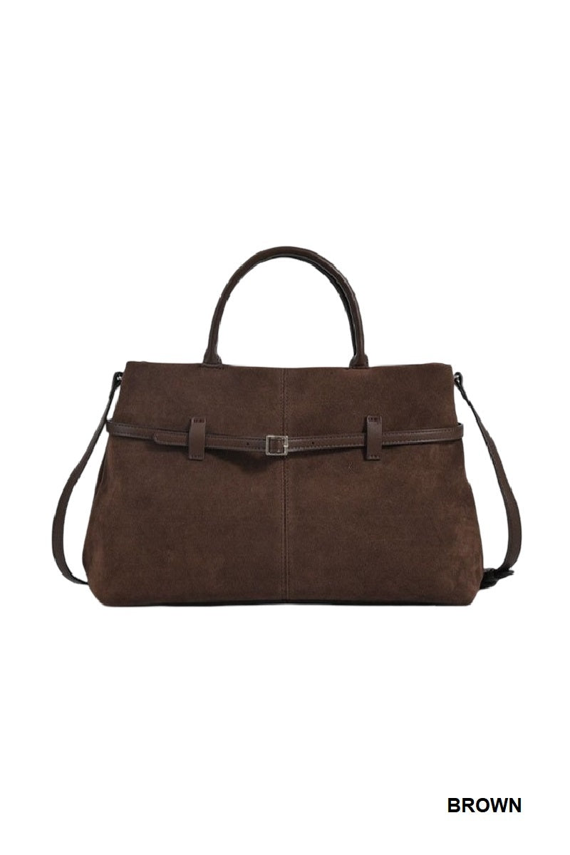 Faux Suede Hobo Tote Bag
