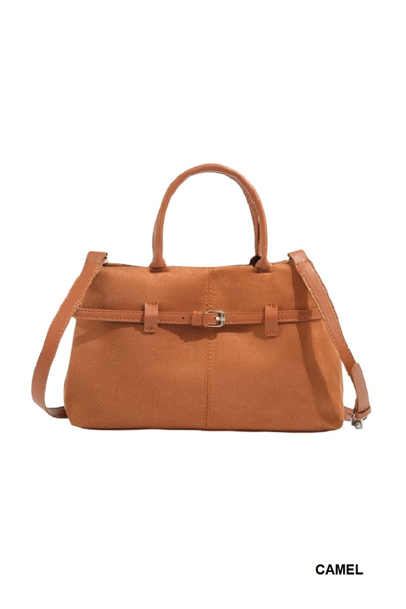 Faux Suede Hobo Tote Bag
