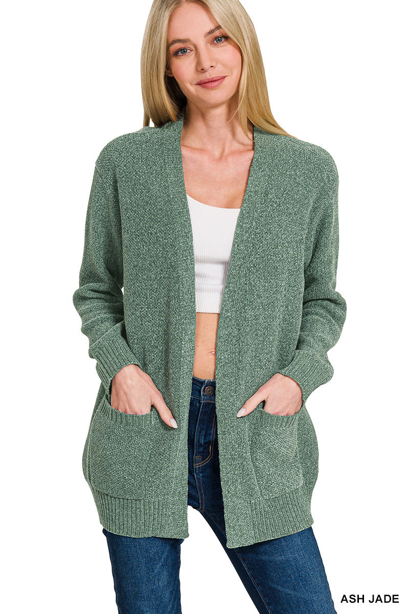Melange Open Front Sweater Cardigan