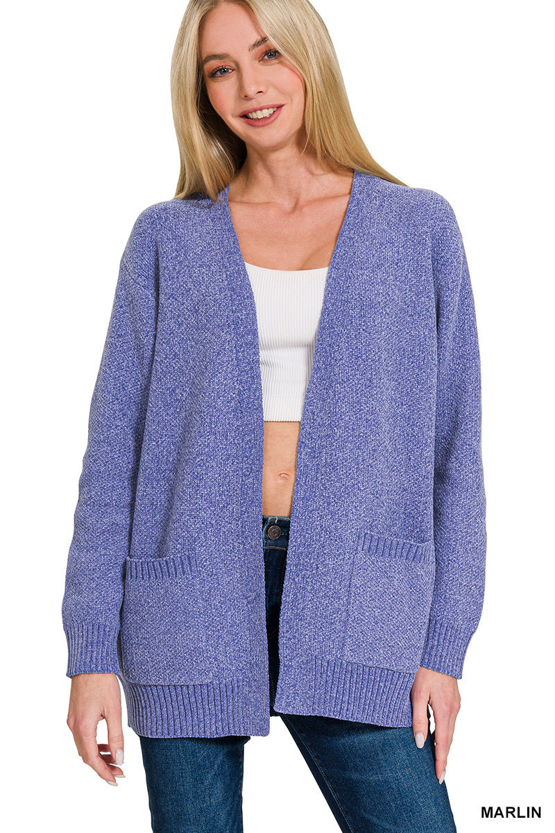 Melange Open Front Sweater Cardigan