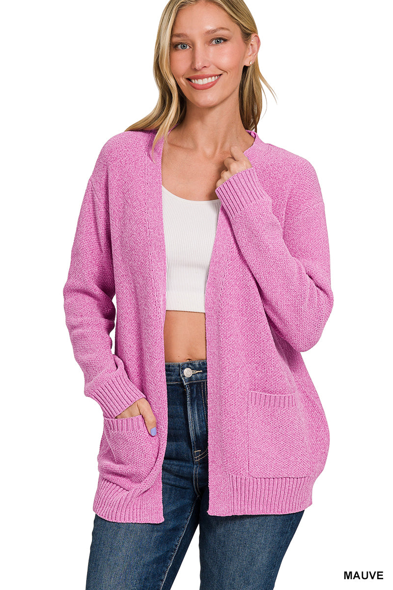 Melange Open Front Sweater Cardigan