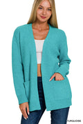 Melange Open Front Sweater Cardigan