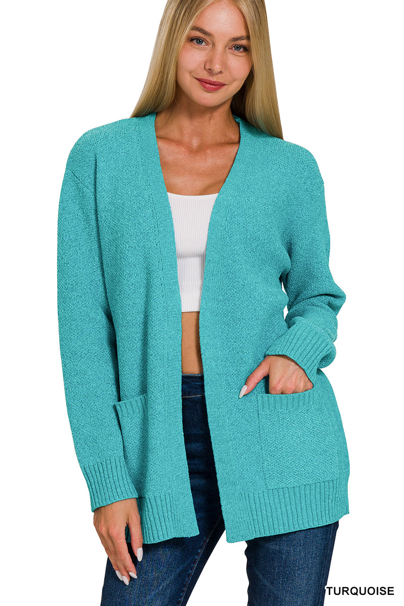 Melange Open Front Sweater Cardigan