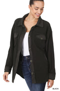 Oversized basic fleece shacket