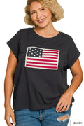 American flag patch tee