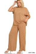 Raised Rib Short Sleeve Tee & Pants Set