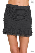Ruched Mini Skirt with Built-in Shorts