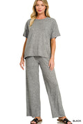 Soft Melange Short Sleeve Tee & Long Pants Set