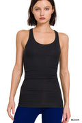 Stretchy ribbed knit racerback tank