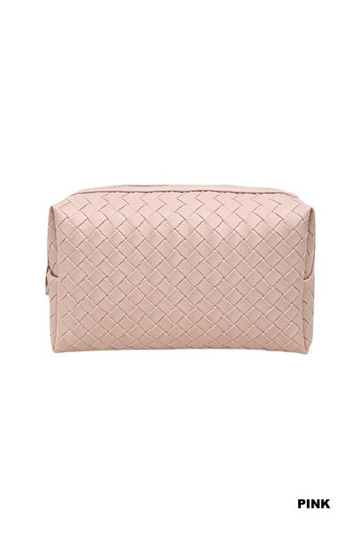 Woven weave cosmetic makeup bag