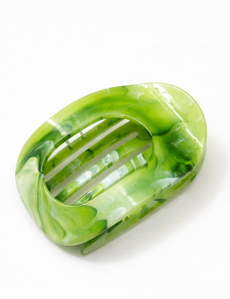 Playful Marble Colors Flat Hair Claw Clips