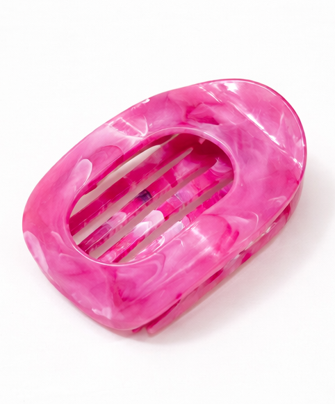 Playful Marble Colors Flat Hair Claw Clips