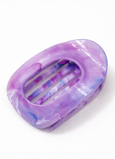 Playful Marble Colors Flat Hair Claw Clips