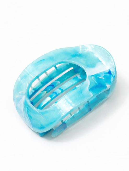 Playful Marble Colors Flat Hair Claw Clips