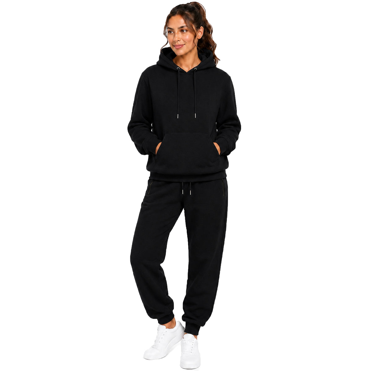 2-piece Fleece-lined Pullover Hoodie & Jogger Set