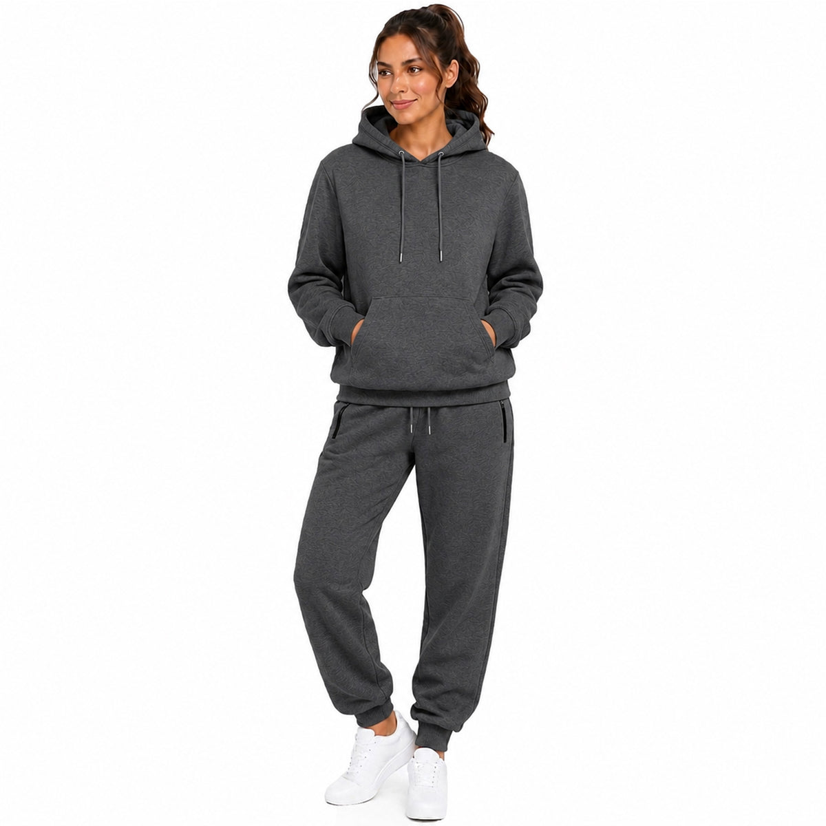 2-piece Fleece-lined Pullover Hoodie & Jogger Set