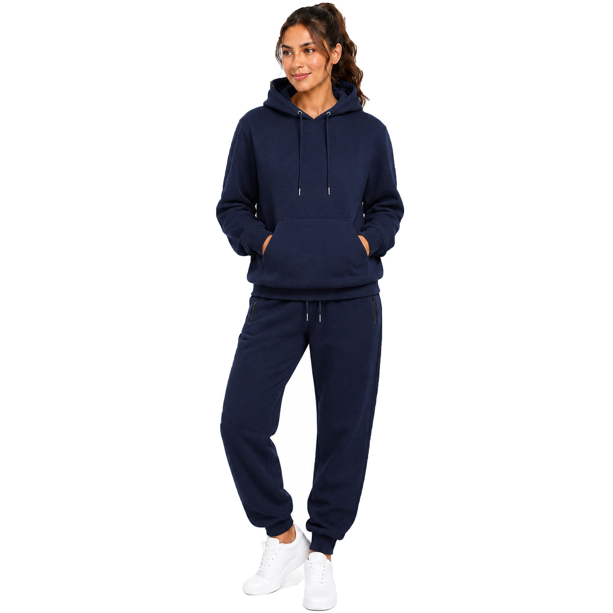 2-piece Fleece-lined Pullover Hoodie & Jogger Set