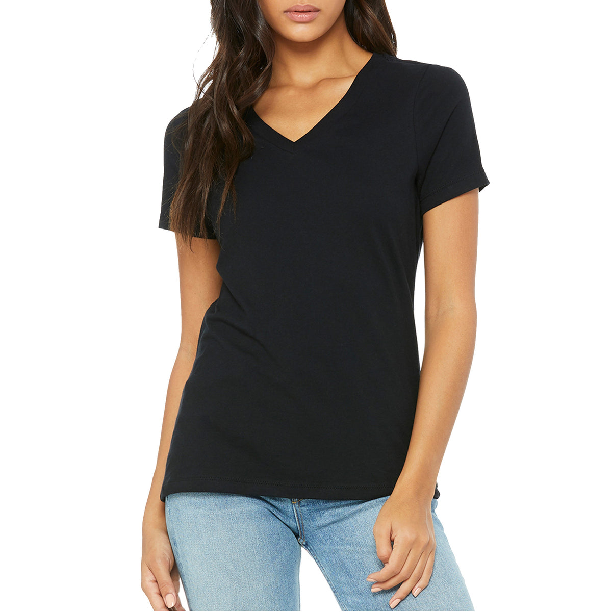 Women's Loose Fitting Premium Short Sleeve V-neck Tees