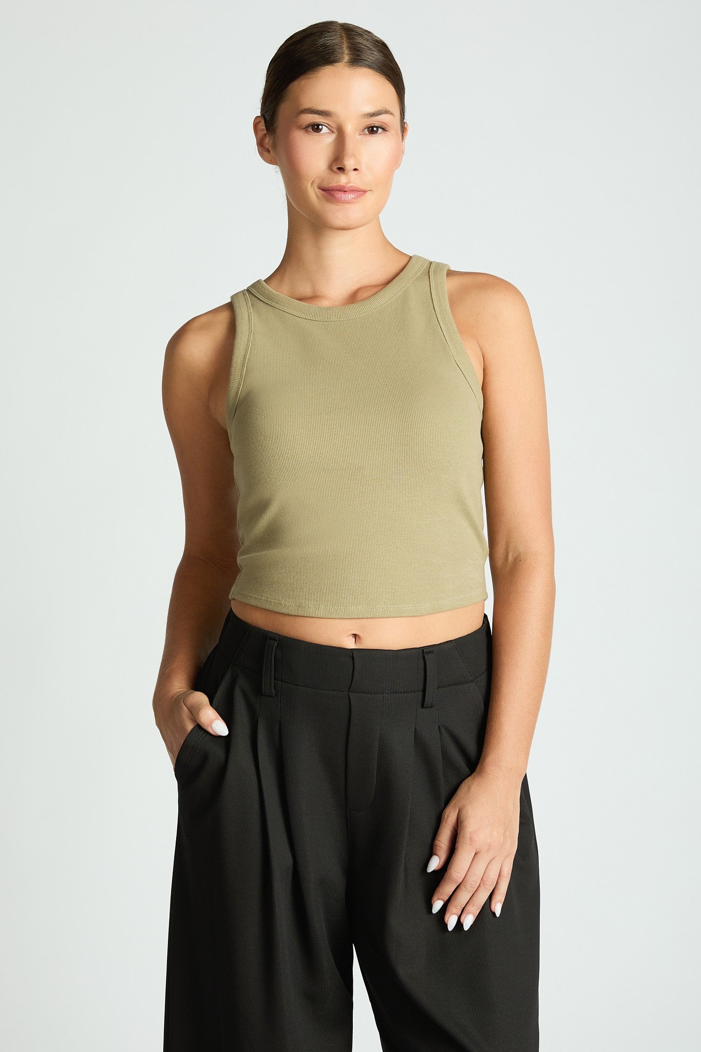 Ribbed Cropped Bra Top