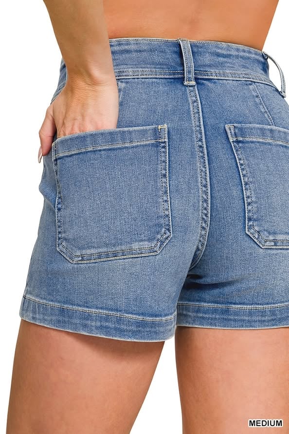 Utility Pocket Denim Shorts